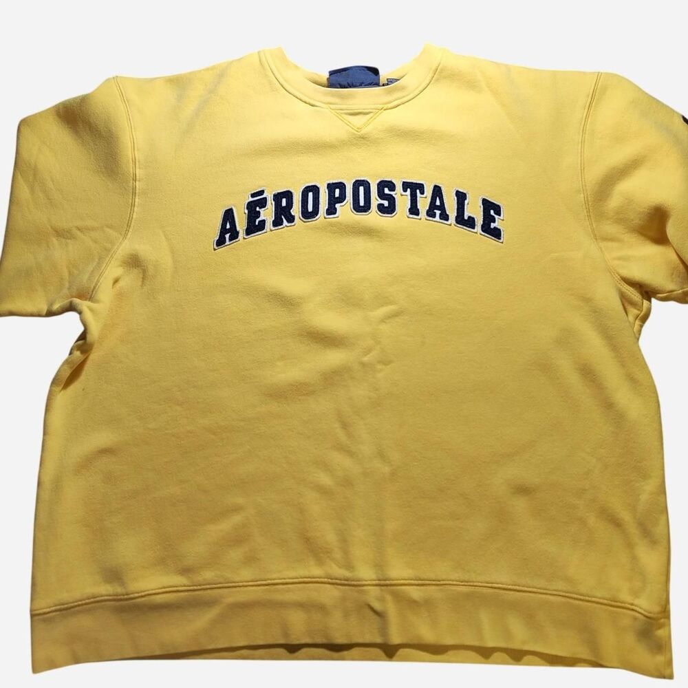 Vintage Y2K oversized Aeropostale yellow crewneck sweatshirt size XL